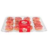 two-bite Iced Strawberry Donuts - 12 ct