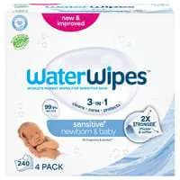 WaterWipes Sensitive+ 99.9% Water Based Newborn & Baby Wipes - 4 pk
