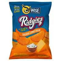 Wise Ridgies Cheddar & Sour Cream Ridged Potato Chips