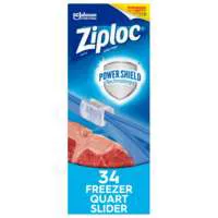 Ziploc Slider Stand & Fill Quart Freezer Bags